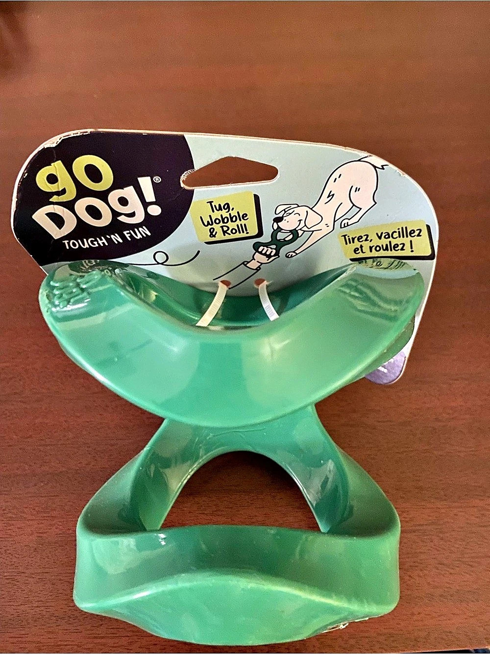 goDog Tough & Fun Green Dog Tug Toy